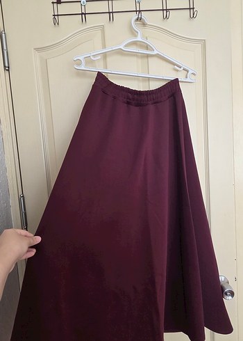 Bordo Uzun Salaş Kadın Etek - Görsel 2
