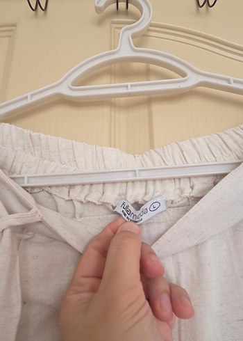 Gri Kadın Keten Rahat Kesim Pantolon - Görsel 4