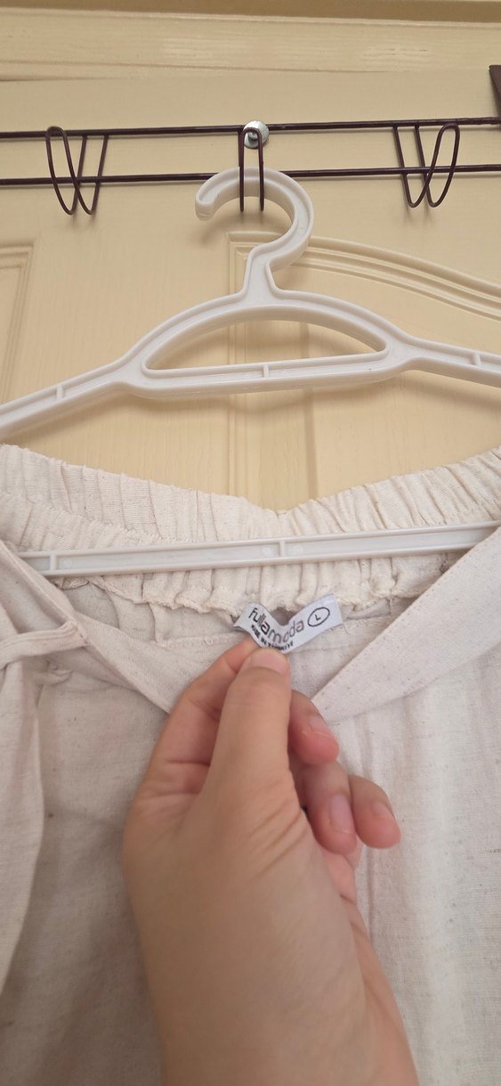 Gri Kadın Keten Rahat Kesim Pantolon - Görsel 4