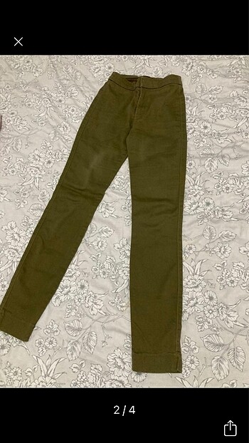 H&M Hm yeşil kumaş skinny pantolon