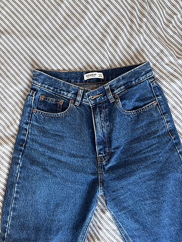 36 Beden lacivert Renk pull bear mom jean