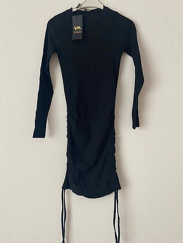 Siyah triko elbise - Görsel 7