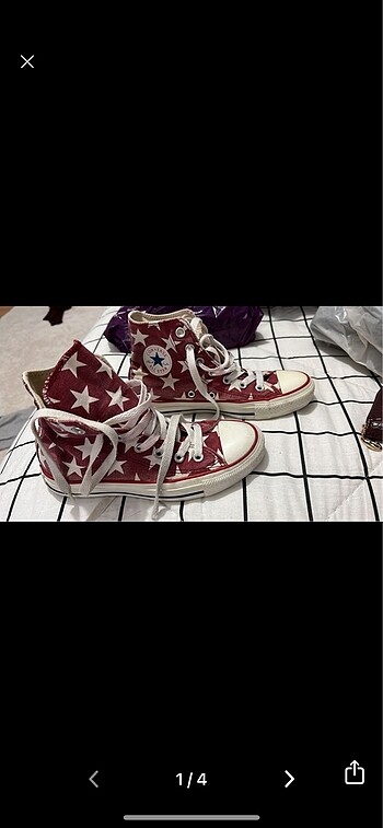 yıldızlı bordo orijinal converse