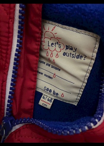 Kırmızı Kapüşonlu Bebek Kayak Tulumu - Görsel 3