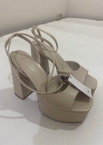 Bej Kadın Platform Topuklu Ayakkabı - Görsel 11