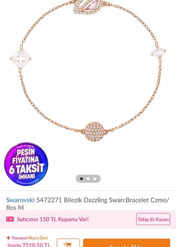 swarovski Pembe İnce Bileklik