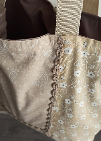 Beden camel Renk Patchwork çanta
