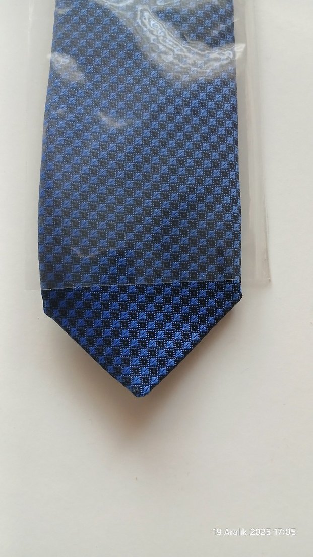 Klasik Şıklık Mavi Erkek Kravat - Görsel 5