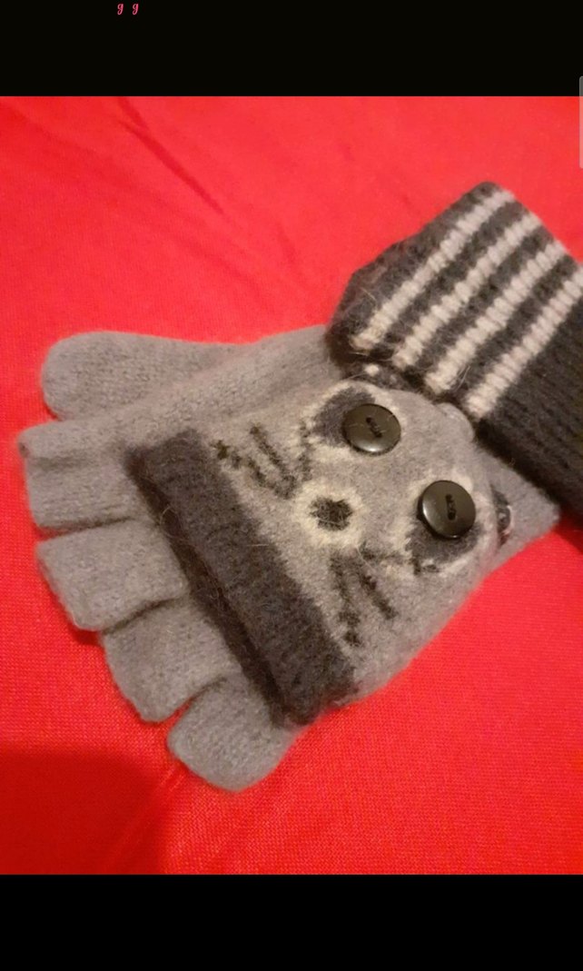 Bohem Tarz Gri Örgü Eldiven - Görsel 2