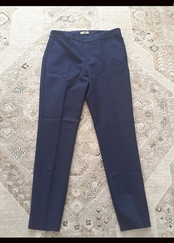 Lacivert Kadın Kumaş Cigarette Pantolon - Görsel 4