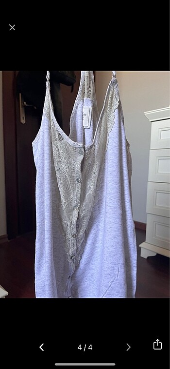 m Beden gri Renk Abercrombie&Fitch dantelli vintage bluz