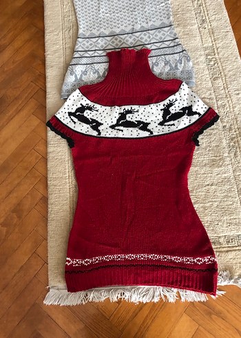 Bordo Mini Yüksek Yakalı Örgü Süveterler - Görsel 9