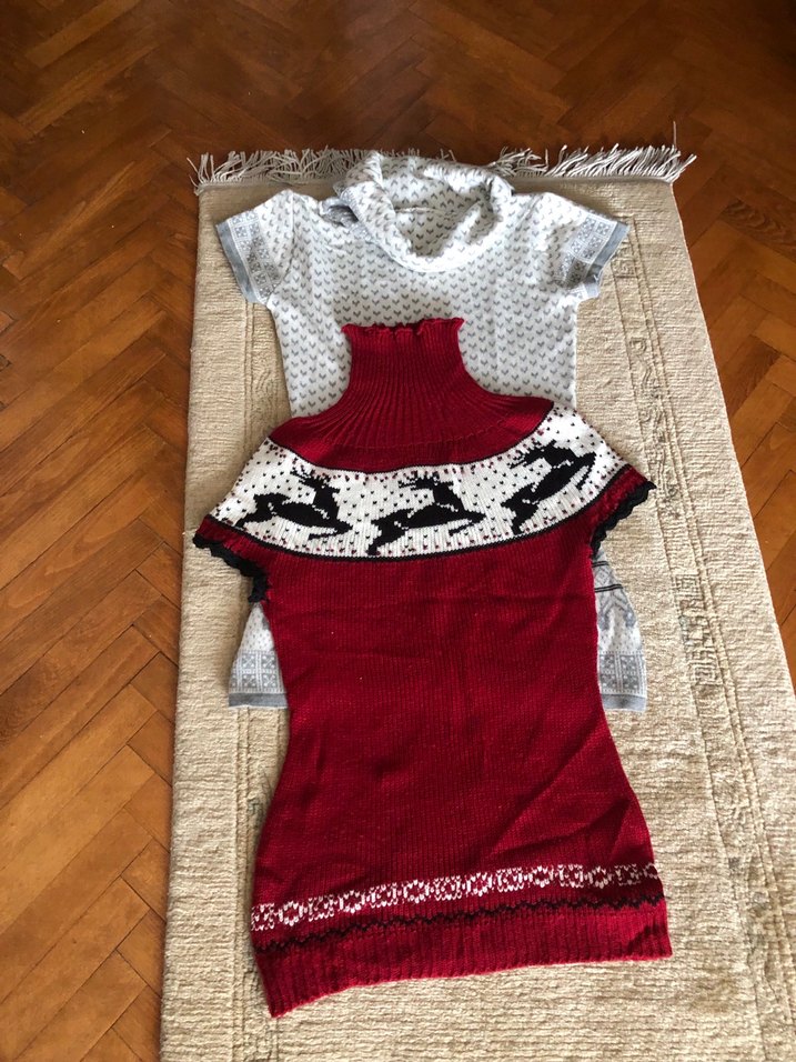 Bordo Mini Yüksek Yakalı Örgü Süveterler - Görsel 2