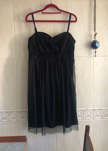 Siyah Straplez Midi Gotik Abiye Elbise