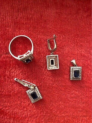 Sterling silver Gümüş zarif taşlı set