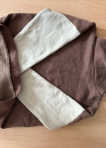 s Beden koton Kahverengi Kapüşonlu Sweatshirt