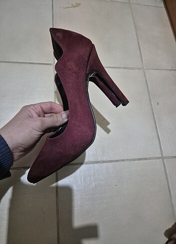 36 Beden Bambi bordo süet stiletto 