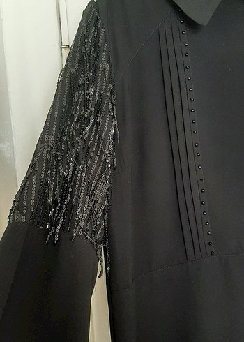 Zincir Detaylı Siyah Gotik Uzun Elbise