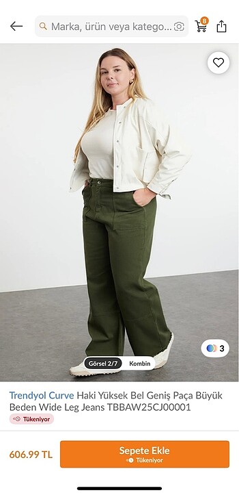 Trendyol milla curve haki panta