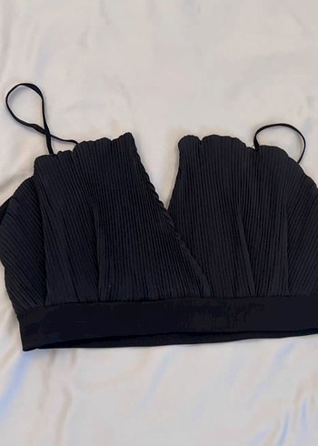 Zara Kadın Siyah Pilili Mini Bustiyer - Görsel 2