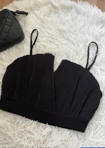 Zara Kadın Siyah Pilili Mini Bustiyer - Görsel 9