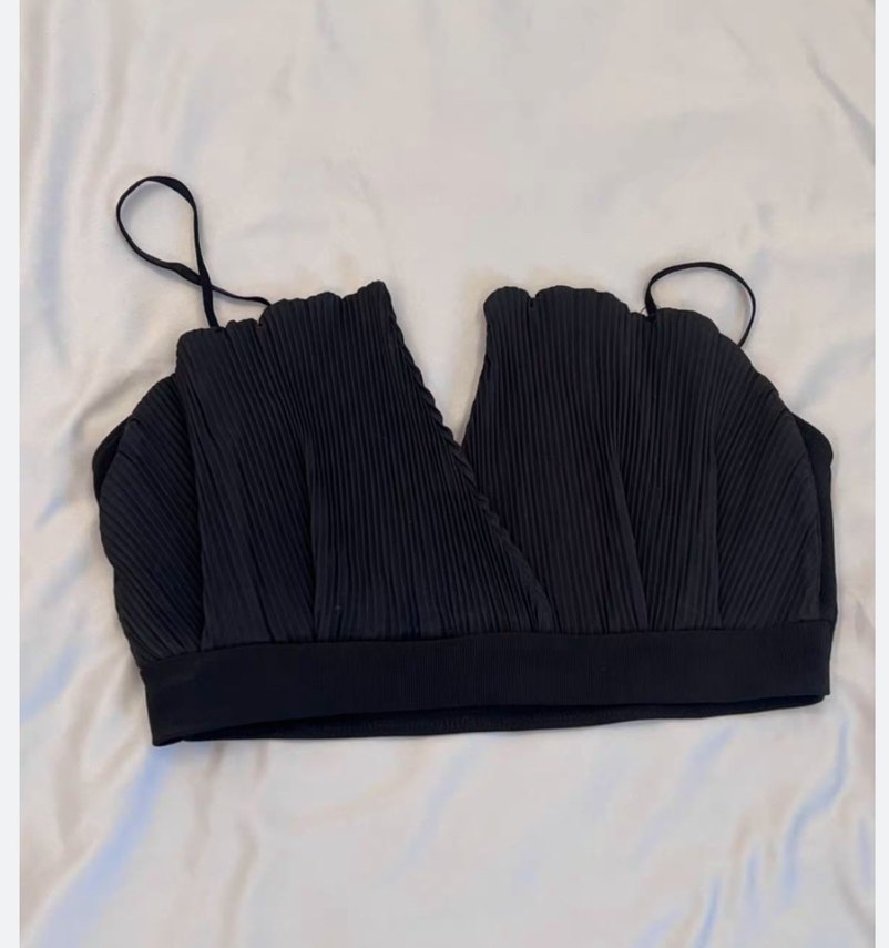 Zara Kadın Siyah Pilili Mini Bustiyer - Görsel 2