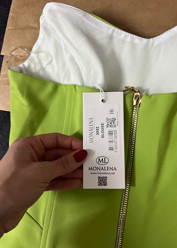 Yeşil Drapeli Straplez Büstiyer - Görsel 4