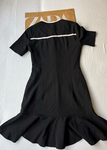 Siyah Düğmeli Kısa Kollu Elbise - Görsel 6