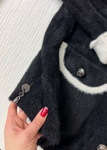 Siyah Beyaz  Kadın Ceket - Görsel 4