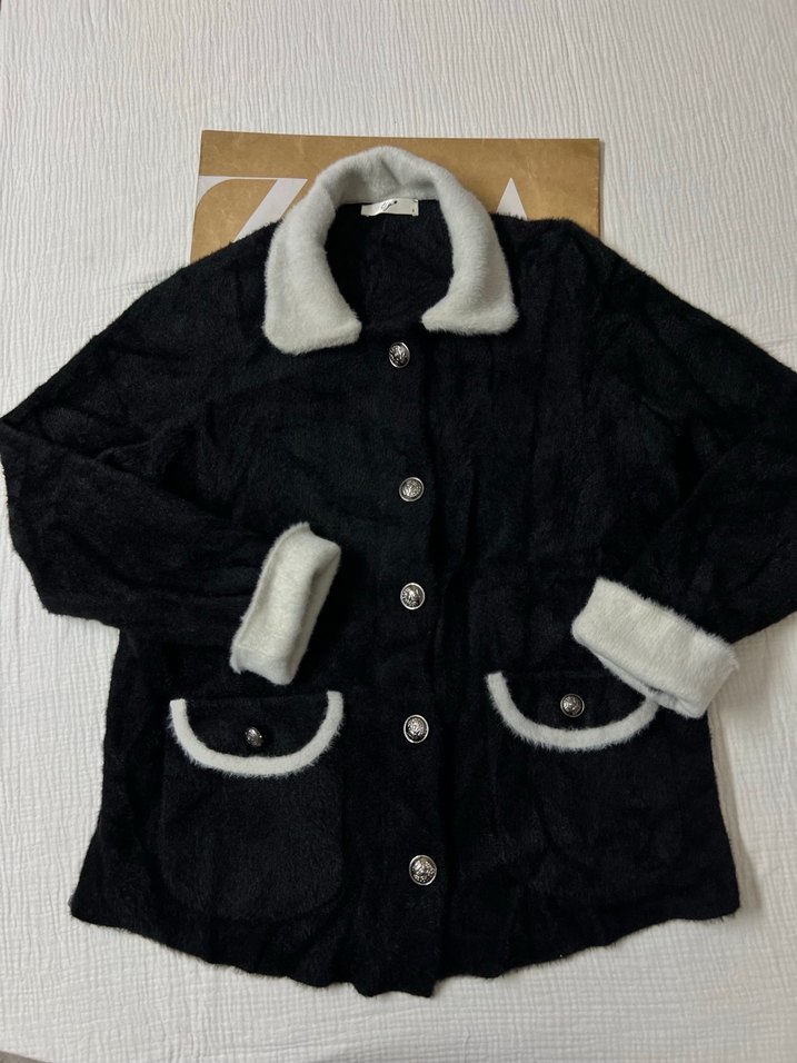 Siyah Beyaz  Kadın Ceket - Görsel 3