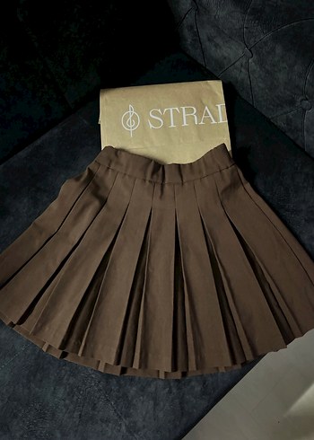 Kahverengi Pilili Mini Etek - Görsel 5