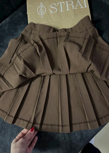 Kahverengi Pilili Mini Etek - Görsel 4