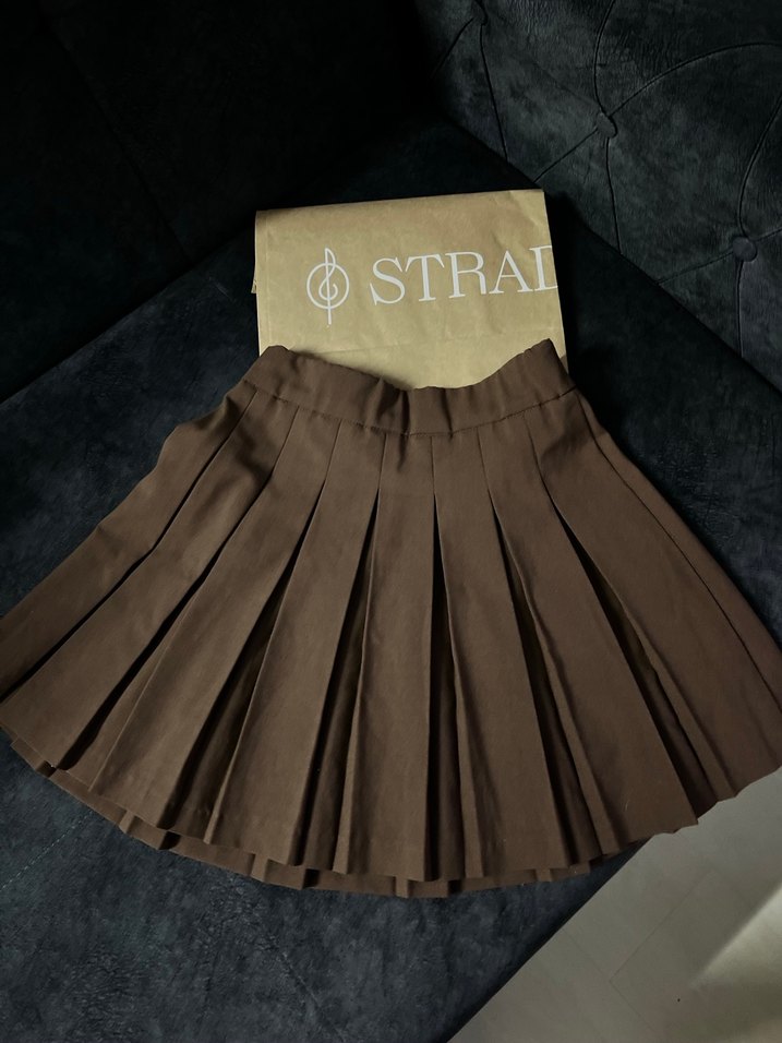 Kahverengi Pilili Mini Etek - Görsel 5