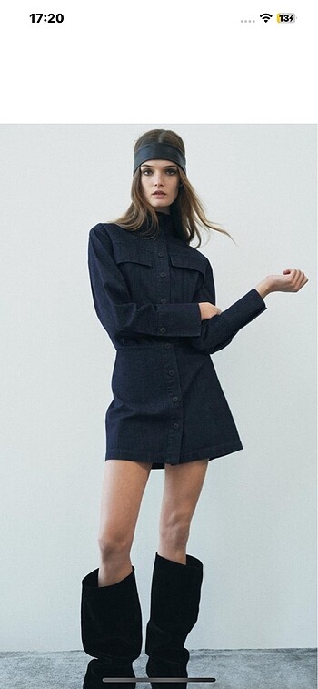 s Beden Zara denim elbise