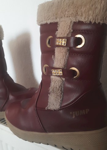 Kız Çocuk bordo Kürklü Deri Bot - Görsel 2