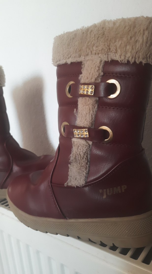 Kız Çocuk bordo Kürklü Deri Bot - Görsel 2