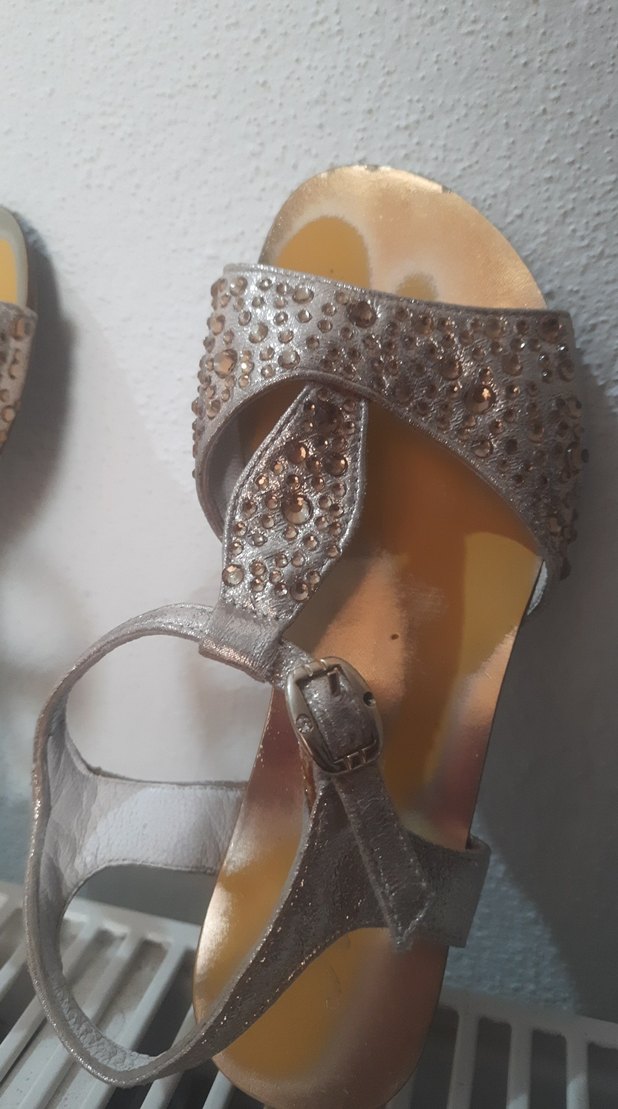 gold taşlı Kız Çocuk sandalet - Görsel 2