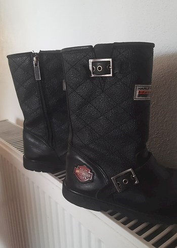 Çoçuk Siyah Deri Tokalı Biker Çizme - Görsel 2