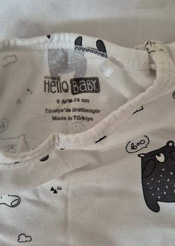 Siyah-beyaz 2li Desenli Bebek Kısa Kollu Body 9 ay - Görsel 5