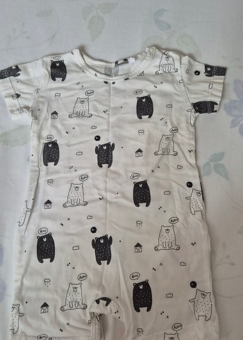 Siyah-beyaz 2li Desenli Bebek Kısa Kollu Body 9 ay - Görsel 4