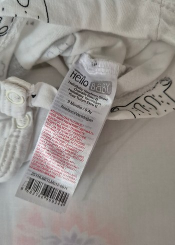 Siyah-beyaz 2li Desenli Bebek Kısa Kollu Body 9 ay - Görsel 6