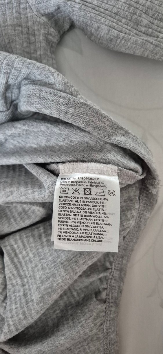 H&M Gri-beyaz Bebek Body 2'li Set 9-12 ay - Görsel 5