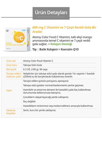 Atomy Color Food Vitamin C Tozu 90 Saşe - Görsel 3