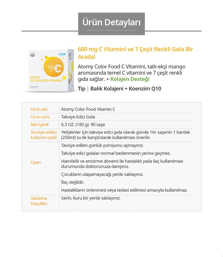 Atomy Color Food Vitamin C Tozu 90 Saşe - Görsel 3