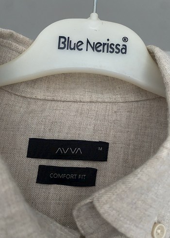 Bej Keten Erkek Gömlek Uzun Kollu Regular Fit - Görsel 2