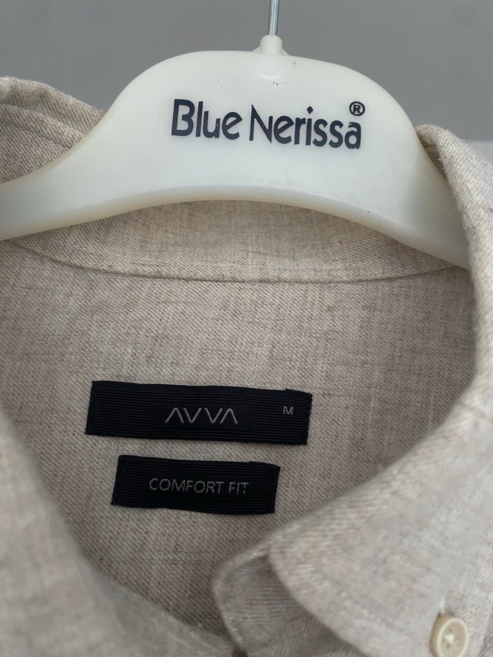 Bej Keten Erkek Gömlek Uzun Kollu Regular Fit - Görsel 2