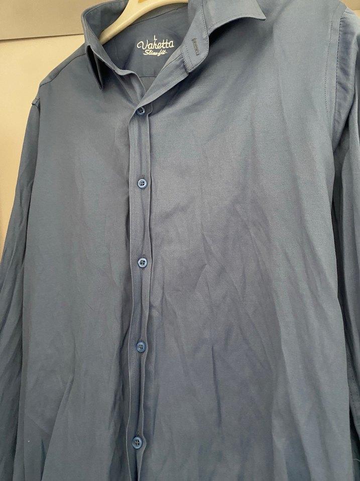 Gri Erkek Keten Uzun Kollu Gömlek - Görsel 2