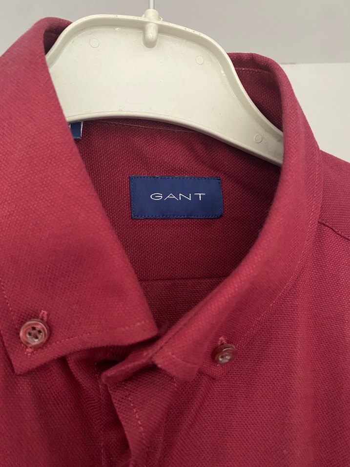 Bordo Erkek Düğmeli Uzun Kollu Gömlek - Görsel 4