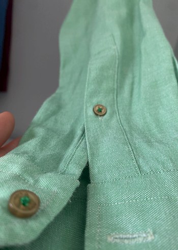 AVVA Yeşil Keten Uzun Kollu Erkek Gömlek - Görsel 3