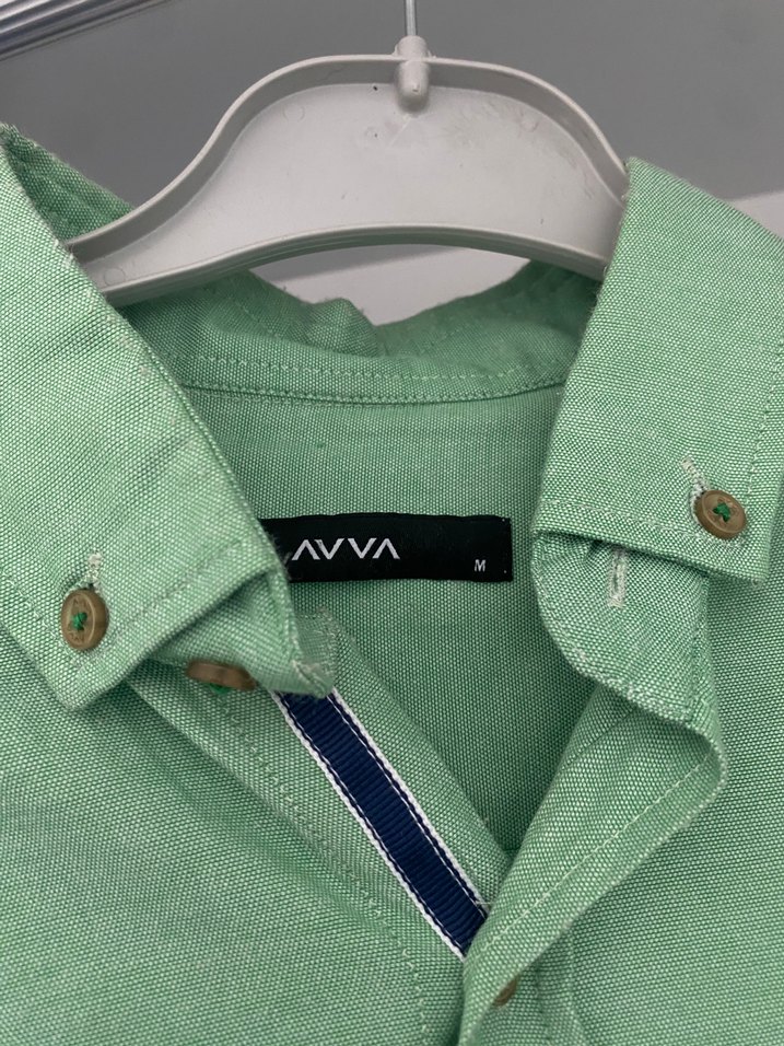 AVVA Yeşil Keten Uzun Kollu Erkek Gömlek - Görsel 2